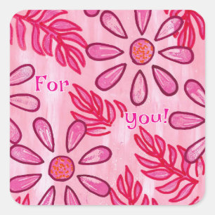 Para você, adesivos de flores cor-de-rosa, persona