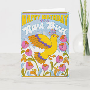 Parabéns a um Pássaro Raro Cartão Letterpress