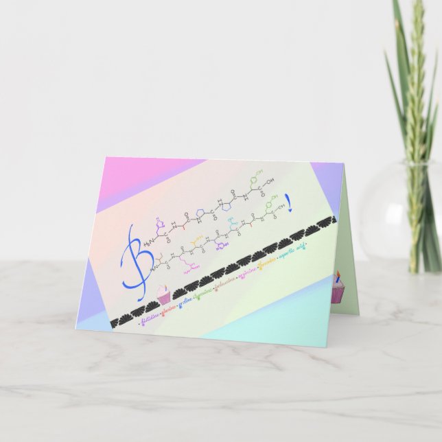 Parabéns - aminoácidos - cartão personalizado (Frente)