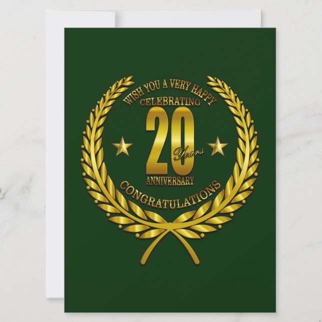 Parabéns ao 20º Aniversário (Frente)