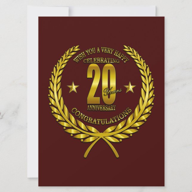 Parabéns ao 20º Aniversário (Frente)