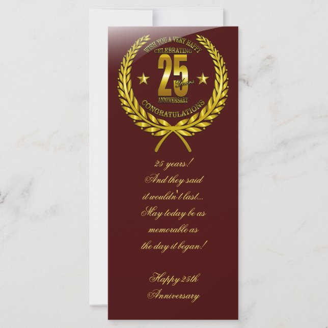 Parabéns ao 25º Aniversário (Frente)