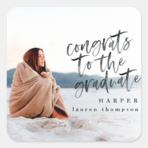 Parabéns ao adesivo do formando de fotos de forman