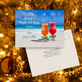 Parabéns ao cartão postal de bebidas de praia de A