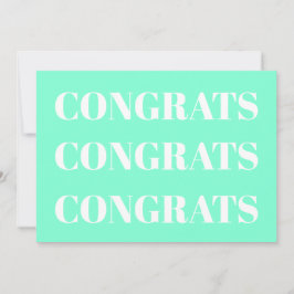 Parabéns aqua — cartão branco moderno