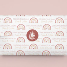 Parabéns Arco-Íris Papel Tecido