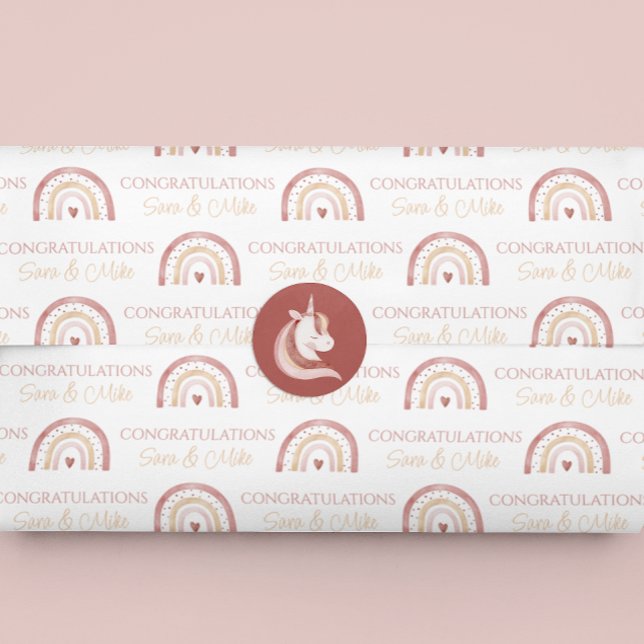 Parabéns Arco-Íris Papel Tecido (Congratulate the new parents with this watercolor boho rainbow tissue paper! )