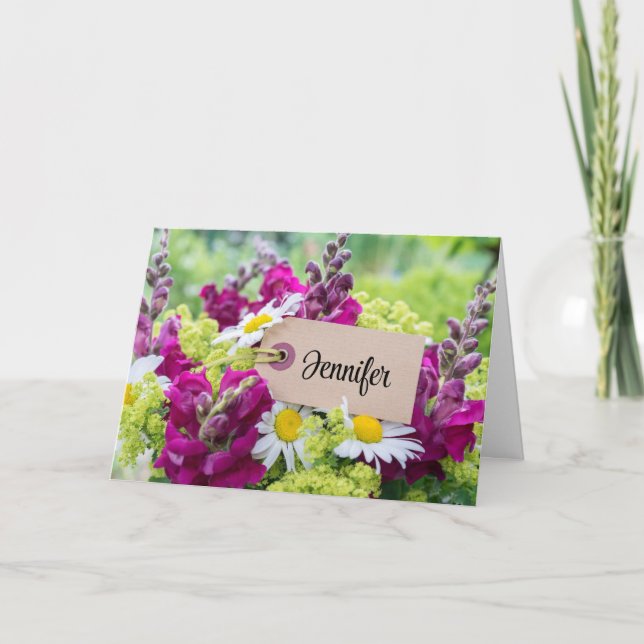 Parabéns, Bolo Rosa Personalizar Cartão de Saudaçã (Frente)