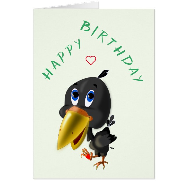 Parabéns Cartão de Aniversário Pássaro de Amor com (Frente)