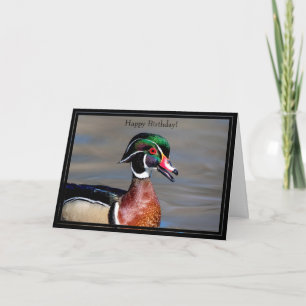 Parabéns Cartão de Aniversário Pato de Madeira