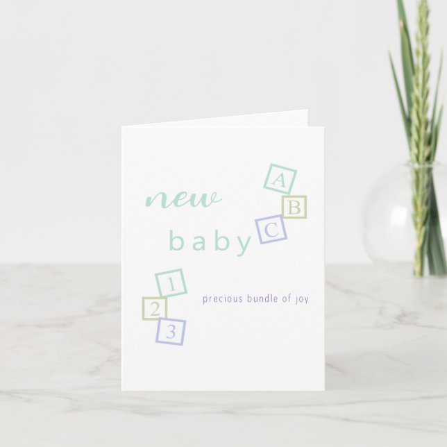 Parabéns Cartão de Chá de Bebê Novo Bebê (Frente)