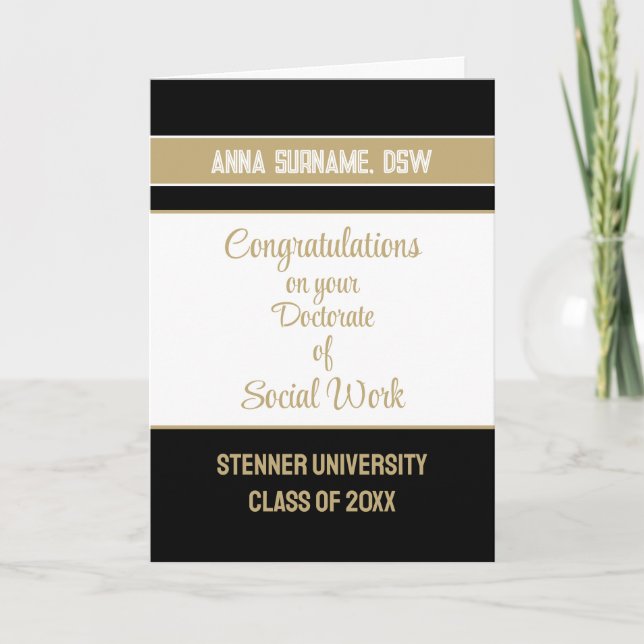 Parabéns! Cartão de formando de Doutorado do Traba (Frente)