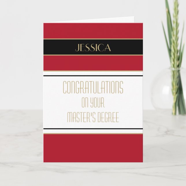 Parabéns Cartão de Graduação de Mestrado (Frente)