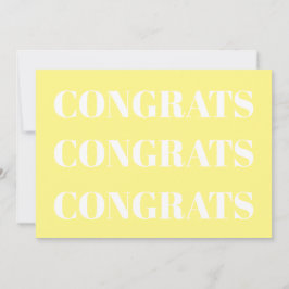 Parabéns cartão moderno amarelo pálido branco