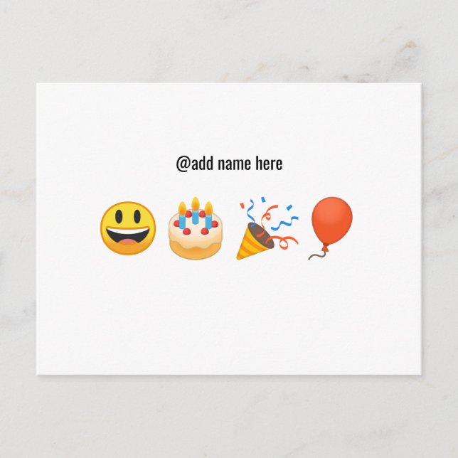 Parabéns | Cartão postal de emoji personalizado (Frente)