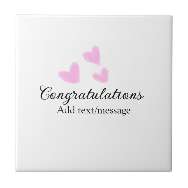 Parabéns coração rosa formatura aquarela (Frente)