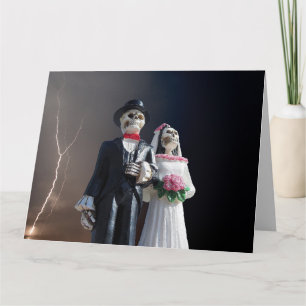 PARABÉNS DE CASAMENTO DE ESQUELETOS GÓTICOS cartão
