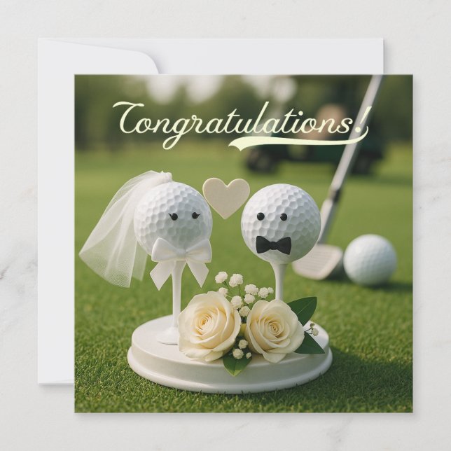 Parabéns de Casamento de Golfe com noiva e noivo (Frente)