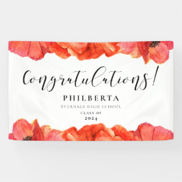Parabéns de Festa de formatura Elegante Poppies
