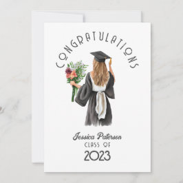 Parabéns de Garota Floral de Watercolor