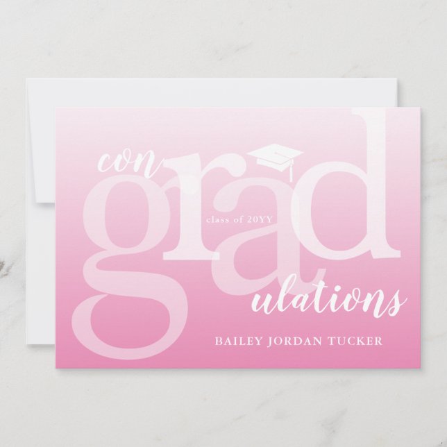 Parabéns de Graduação ConGRADulações Rosa (Frente)