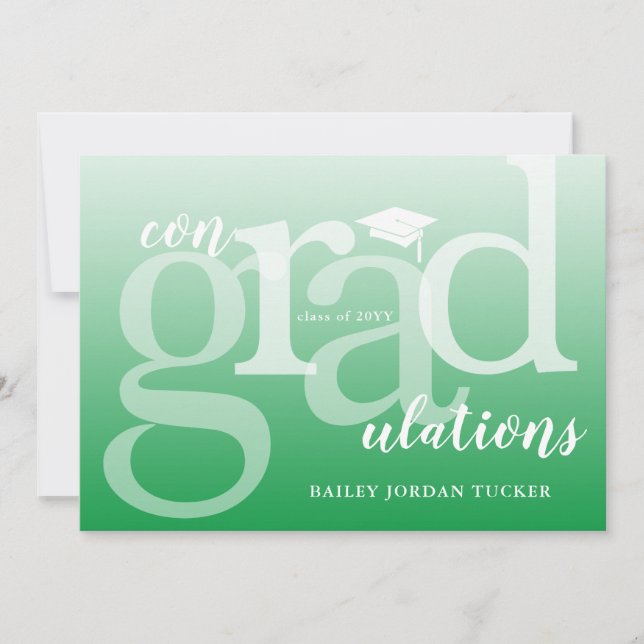 Parabéns de Graduação de ConGRADulações Verdes (Frente)