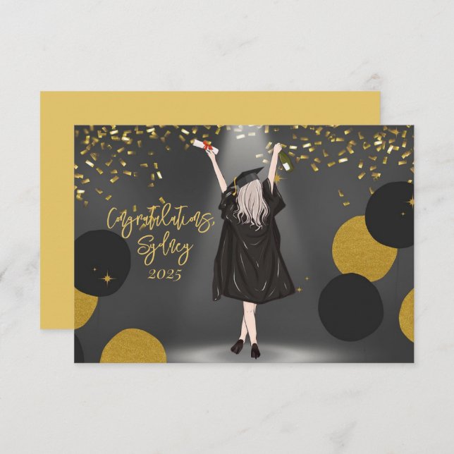 Parabéns de Graduação de Meninas (Frente/Verso)