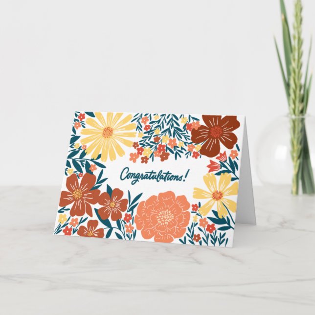 Parabéns Florais, cartão interno em branco (Frente)