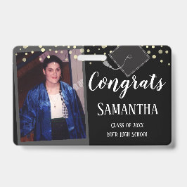 Parabéns Formando Classe de um Crachá Preto de Fot