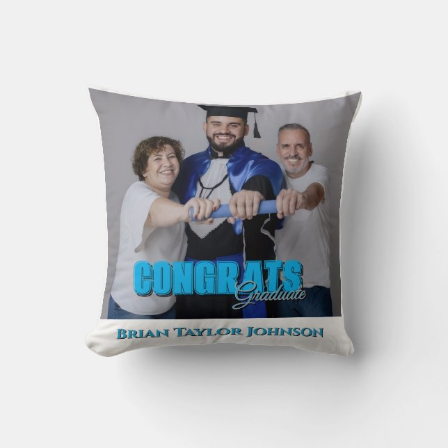 Parabéns Graduado Almofada Personalizada Simples M (Frente)