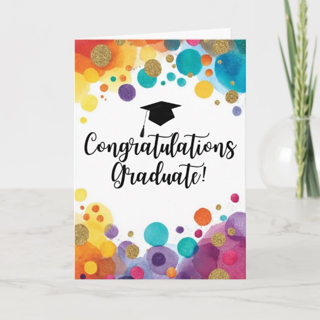 Parabéns Graduado Cartão Dobrado (Frente)