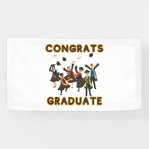 Parabéns Graduado Estandarte de Vinil 1,6x3