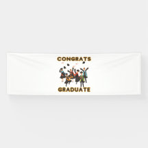 Parabéns Graduado Estandarte de Vinil 2.5x8