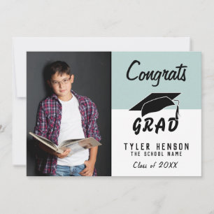 Parabéns Graduado Moderno Cartão de Graduação Azul