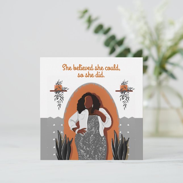 Parabéns Negra Que Acreditava Que Podia (Em pé/Frente)