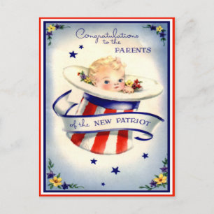 Parabéns no novo cartão postal do bebê