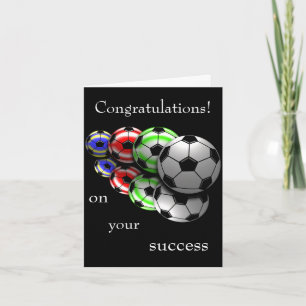 Parabéns no seu cartão de futebol com sucesso