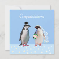 Parabéns no seu Casal de Casamento e Pinguim