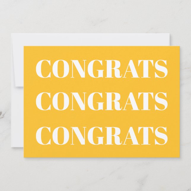 Parabéns ouro amarelo cartão moderno (Frente)