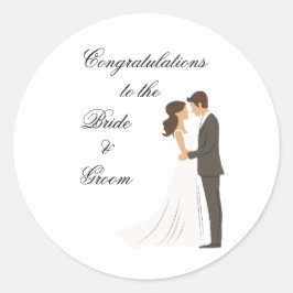 Parabéns para o adesivo Bride e Groom