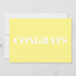 Parabéns, Parabéns - cartão branco amarelo pálido