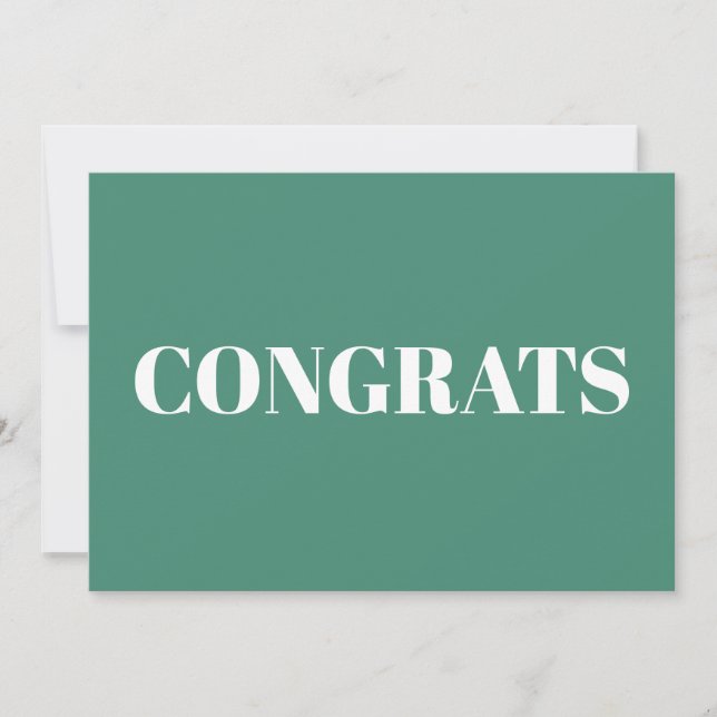 Parabéns, Parabéns, cartão branco aquamarino (Frente)