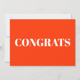Parabéns, Parabéns, cartão branco neon laranja