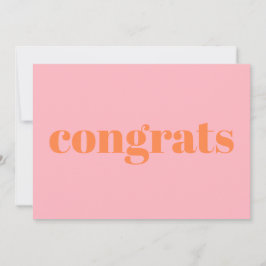 Parabéns, Parabéns, cartão cor de laranja pastel