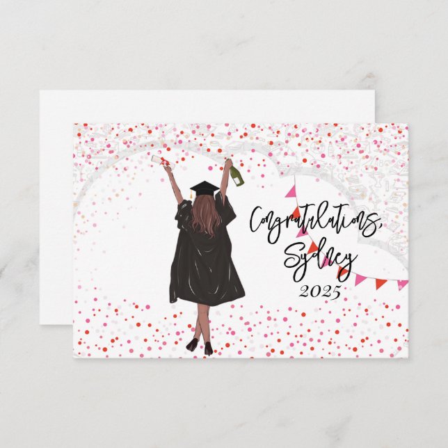 Parabéns pela Formatura da Menina (Frente/Verso)