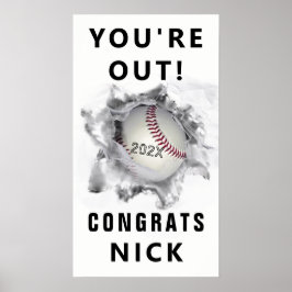 parabéns pela graduação do beisebol, poster