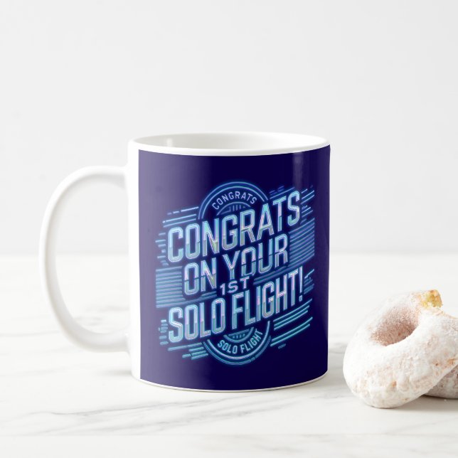 Parabéns pela sua Caneca de Café do 1º Voo Solo (Com Donut)