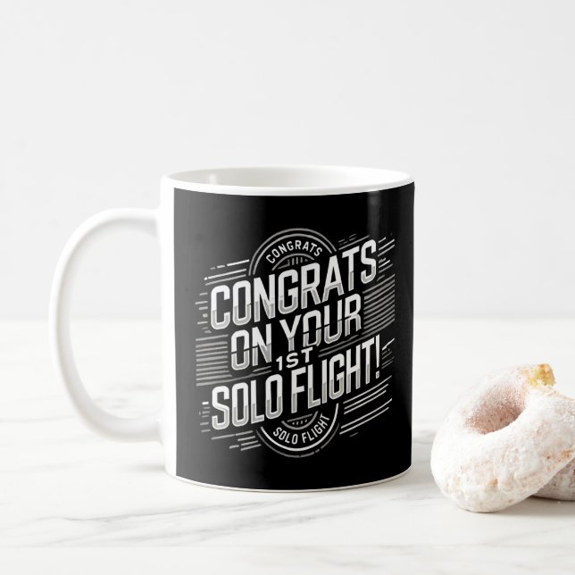 Parabéns pela sua Caneca de Café do 1º Voo Solo (Com Donut)