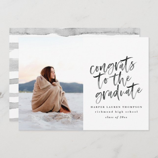 Parabéns pelo anúncio do formando de formando (Frente/Verso)