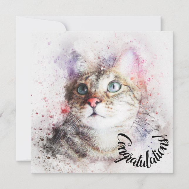 Parabéns pelo Cartão de Novo Gato de Estimação (Frente)